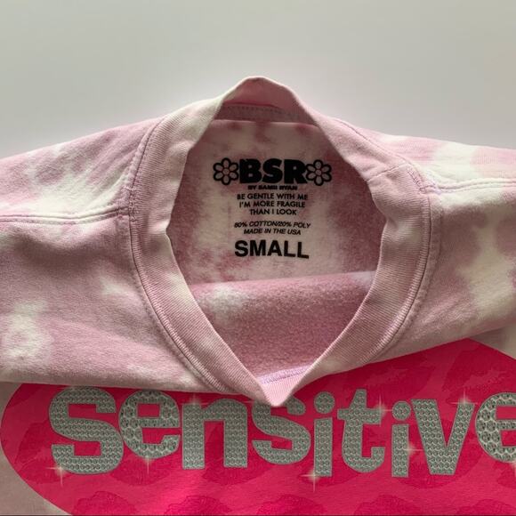 By Samii Ryan | Sensitive Pink Tie Dye Cropped Sweatshirt Small - Picture 4 of 8